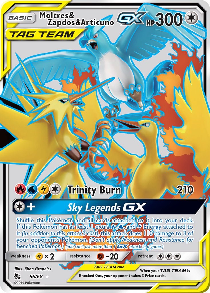Moltres & Zapdos & Articuno GX (Full Art) [HIF] - Grade 9
