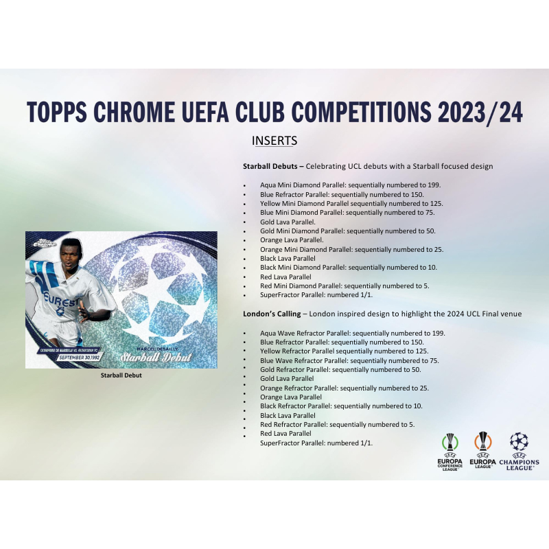 2023/24 Topps UEFA Club Competitions Chrome Soccer Hobby 12 Box Case