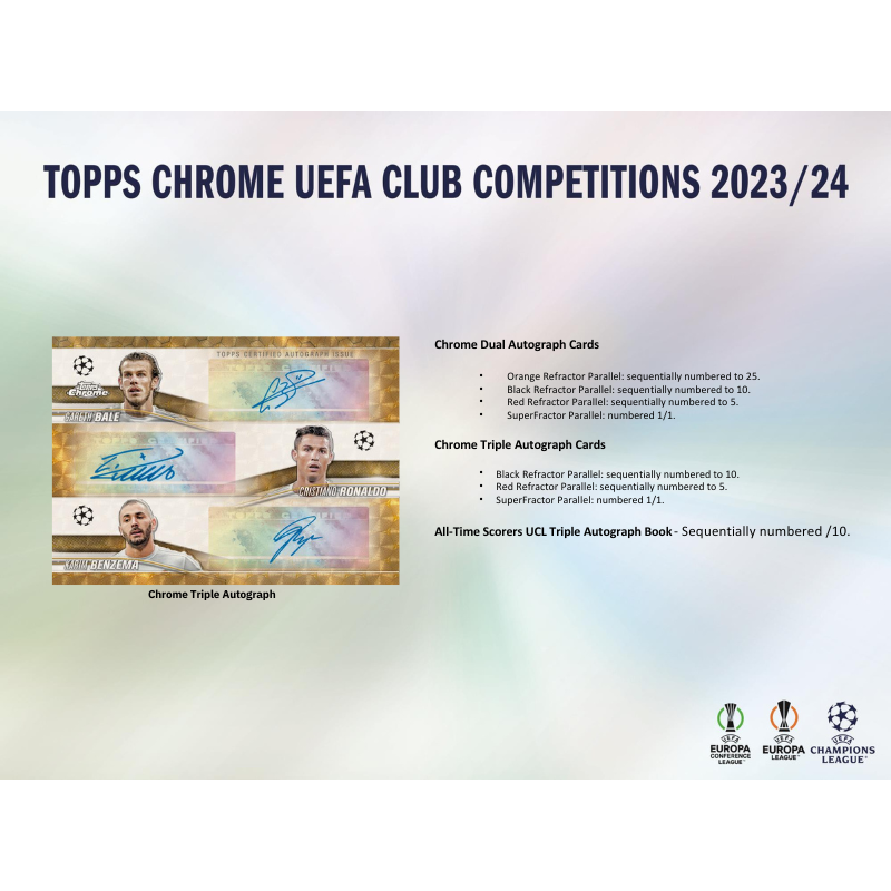 2023/24 Topps UEFA Club Competitions Chrome Soccer Hobby 12 Box Case
