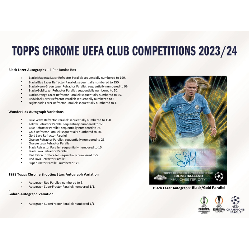 2023/24 Topps UEFA Club Competitions Chrome Soccer Jumbo Box
