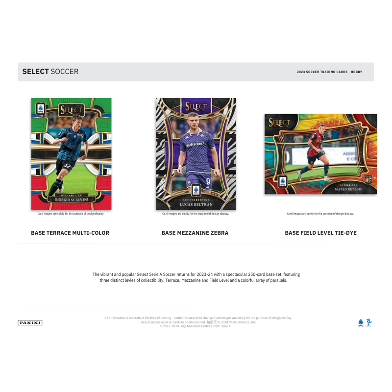 2023/24 Panini Select Serie A Soccer Hobby 12 Box Case