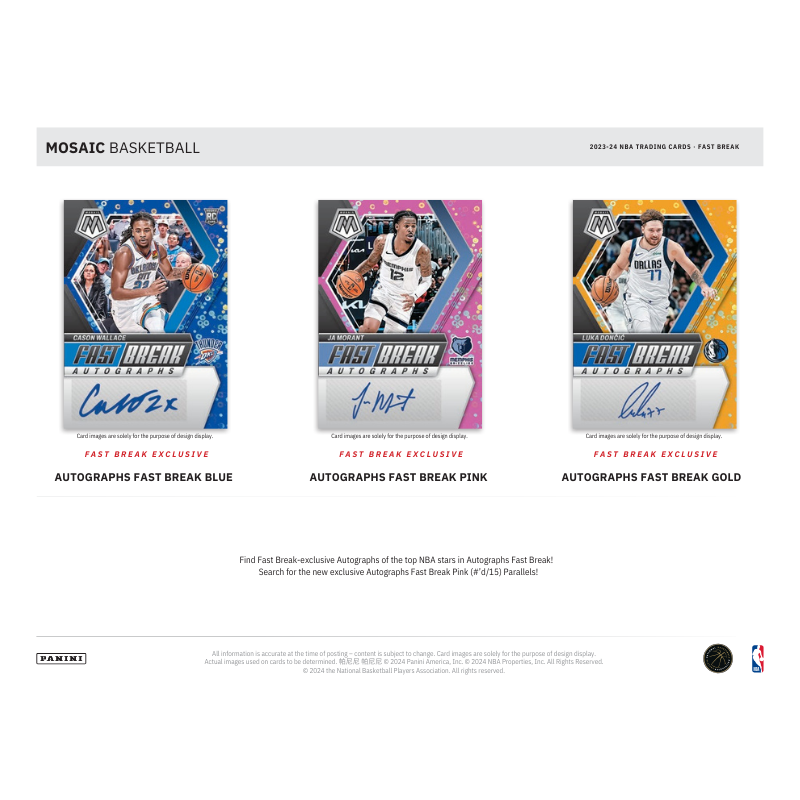 2023/24 Panini Mosaic Basketball Fast Break 20 Box Case