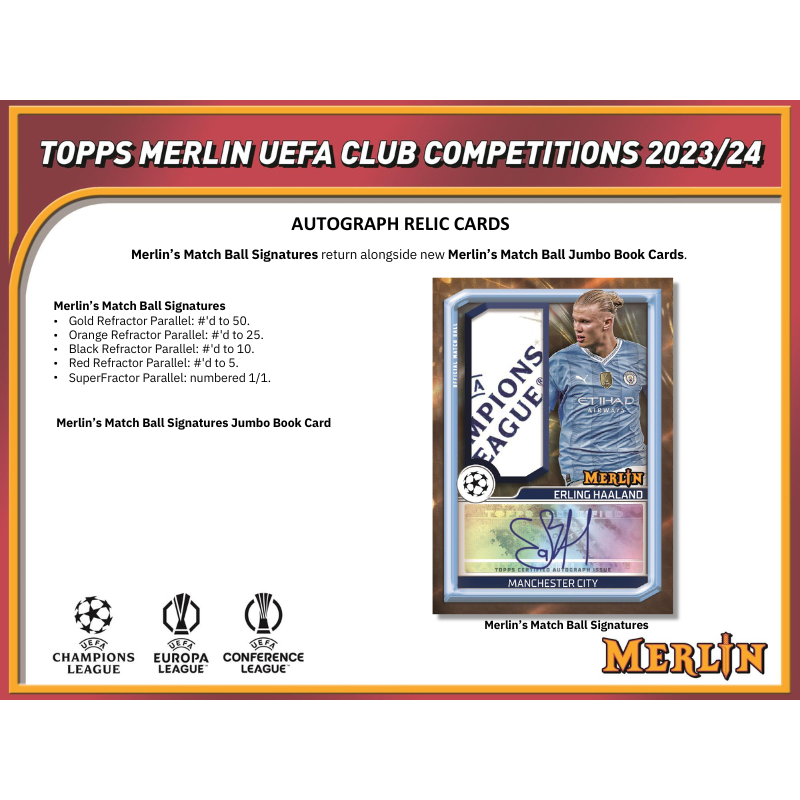 2023/24 Topps UEFA Club Competitions Merlin Chrome Soccer Hobby 12 Box Case