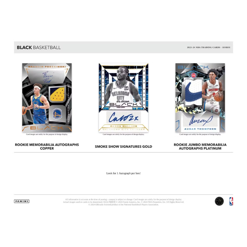 2023/24 Panini Black Basketball Hobby 12 Box Case