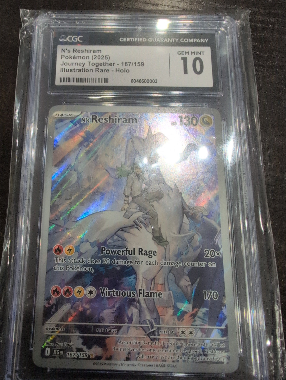 Pokemon: CGC 10 Reshiram Illustration Rare Journey Together